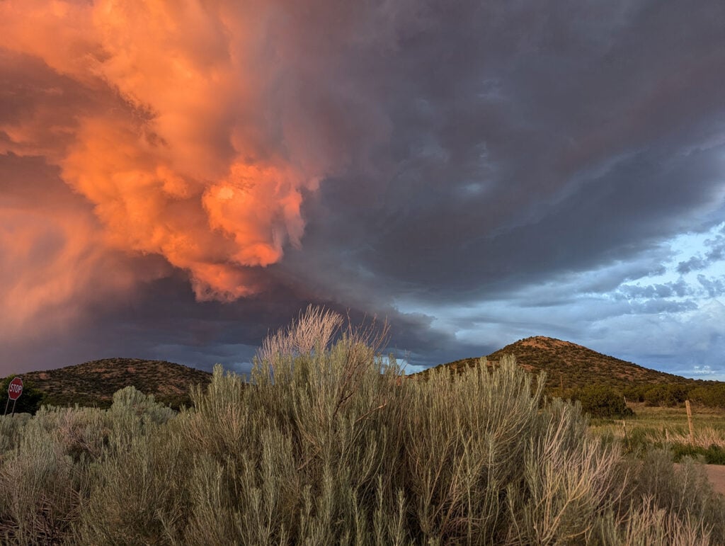 stormy sunset in New Mexico