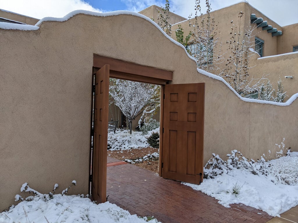 New Mexico courtyard in winter
